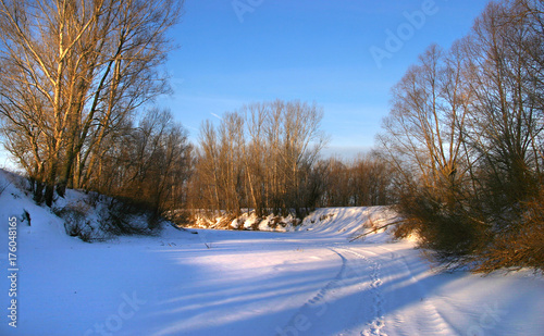 Winter morning on the river photo