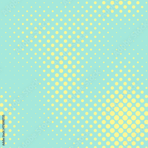 Pastel mint and yellow color halftone vector background. Fresh color halftone tile.