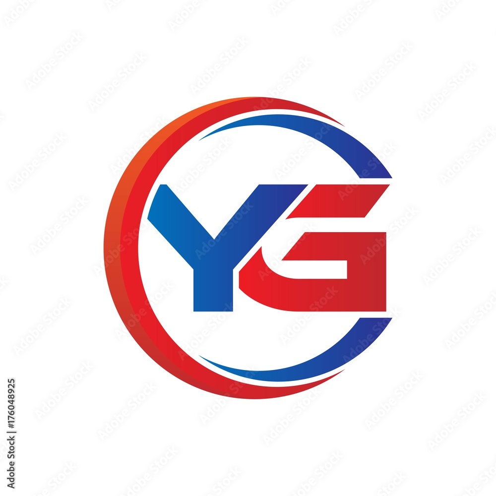 yg logo vector modern initial swoosh circle blue and red yg logo vector modern initial swoosh circle blue and red