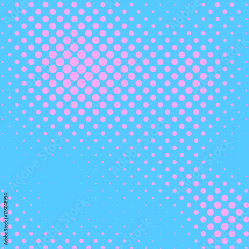 Pastel blue and pink color halftone vector background. Candy color halftone tile.