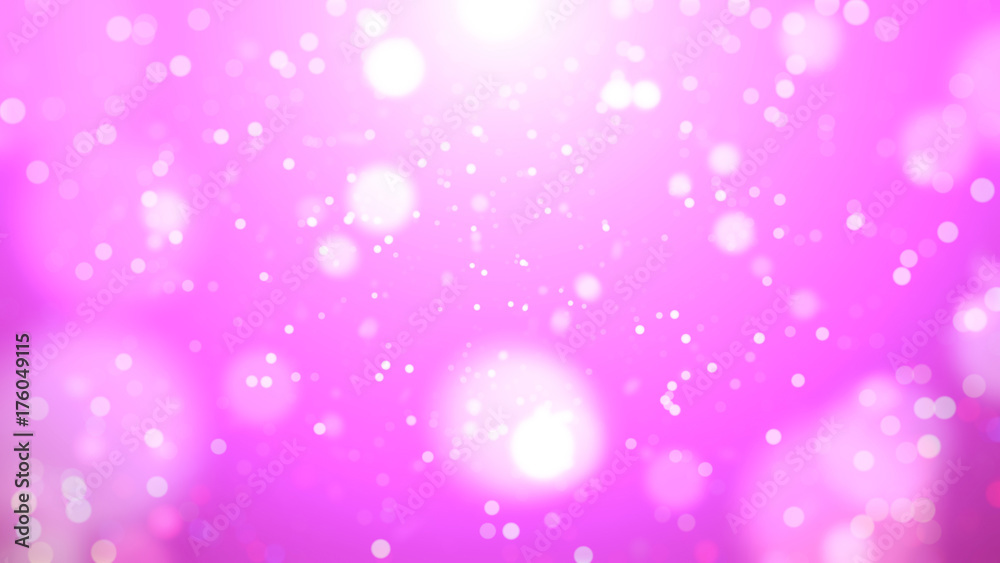 background. Colorful lights bokeh on pink background, blur dust motion graphic, Particle motion, gradient radial effect