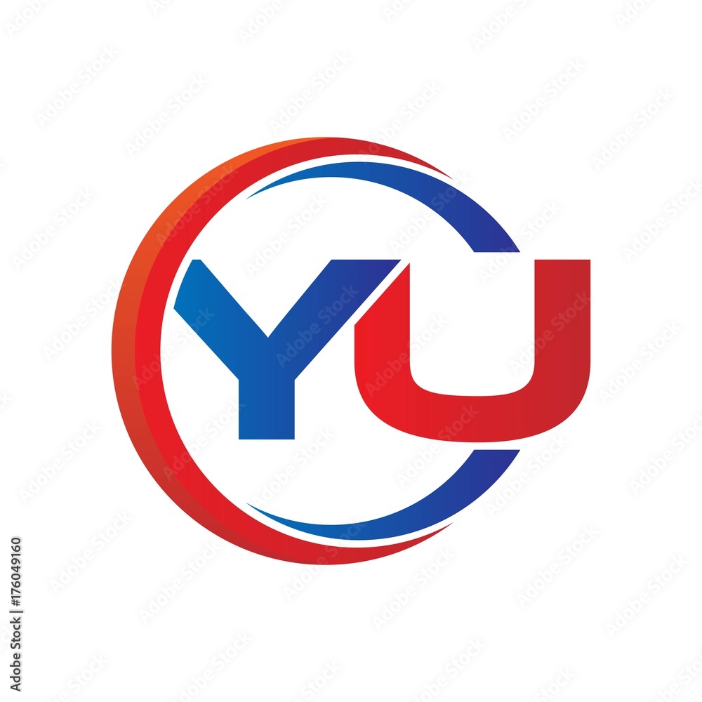 yu logo vector modern initial swoosh circle blue and red yu logo vector modern initial swoosh circle blue and red