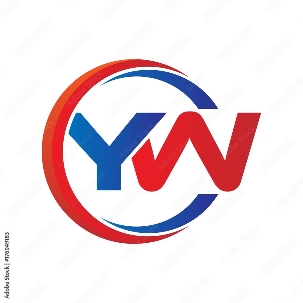 yw logo vector modern initial swoosh circle blue and red yw logo vector modern initial swoosh circle blue and red