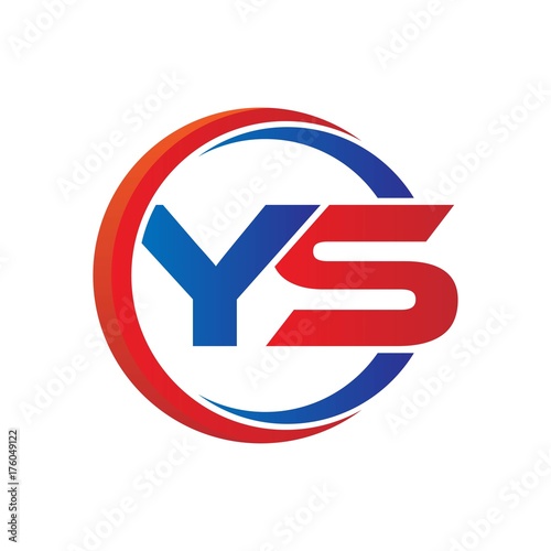 Free Download ys logo vector modern initial swoosh circle blue and red - GFXLoad