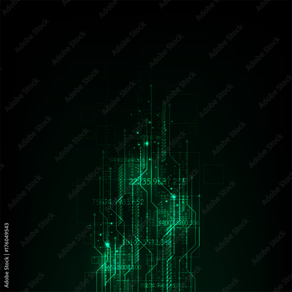 Fototapeta premium The movement of digital systems around the world.
