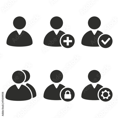 Account icon set.