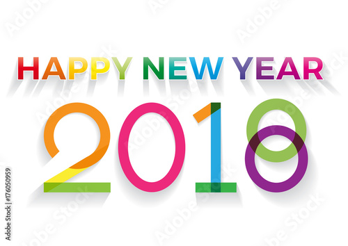 happy new year 2018 creative colorful text
