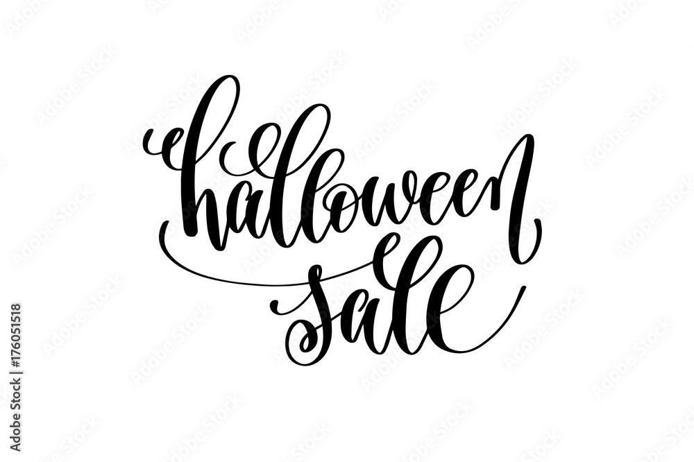 halloween sale hand lettering holiday inscription