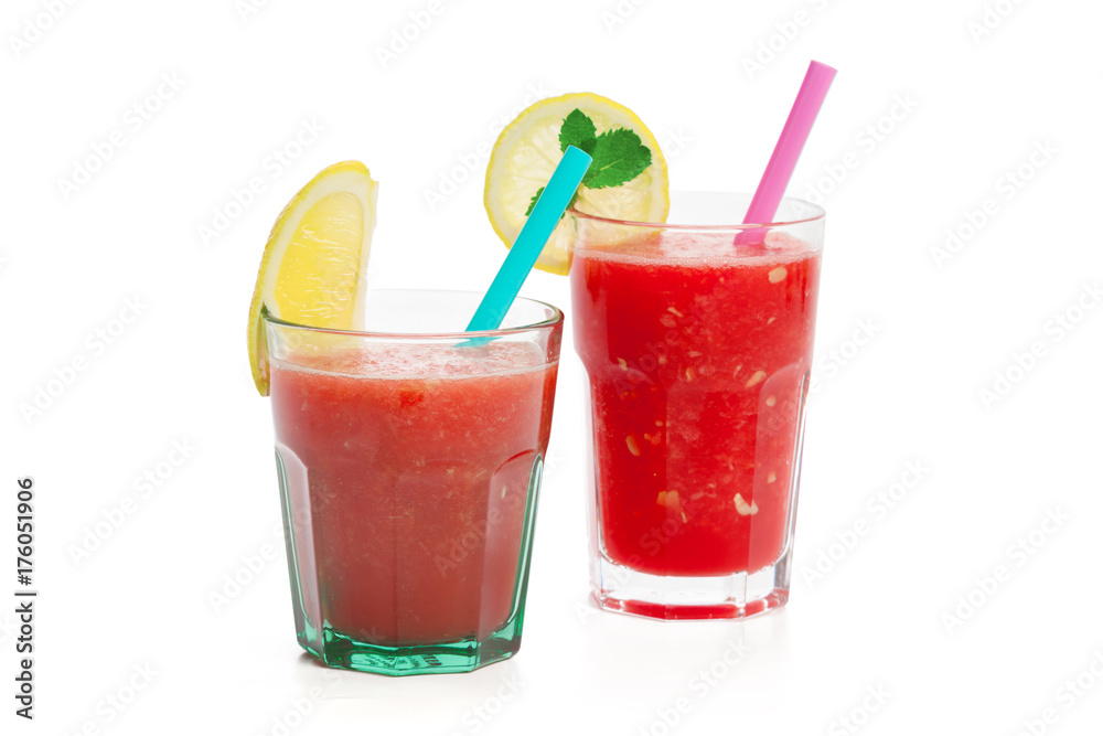 Glass with watermelon smoothie Glass with watermelon smoothie