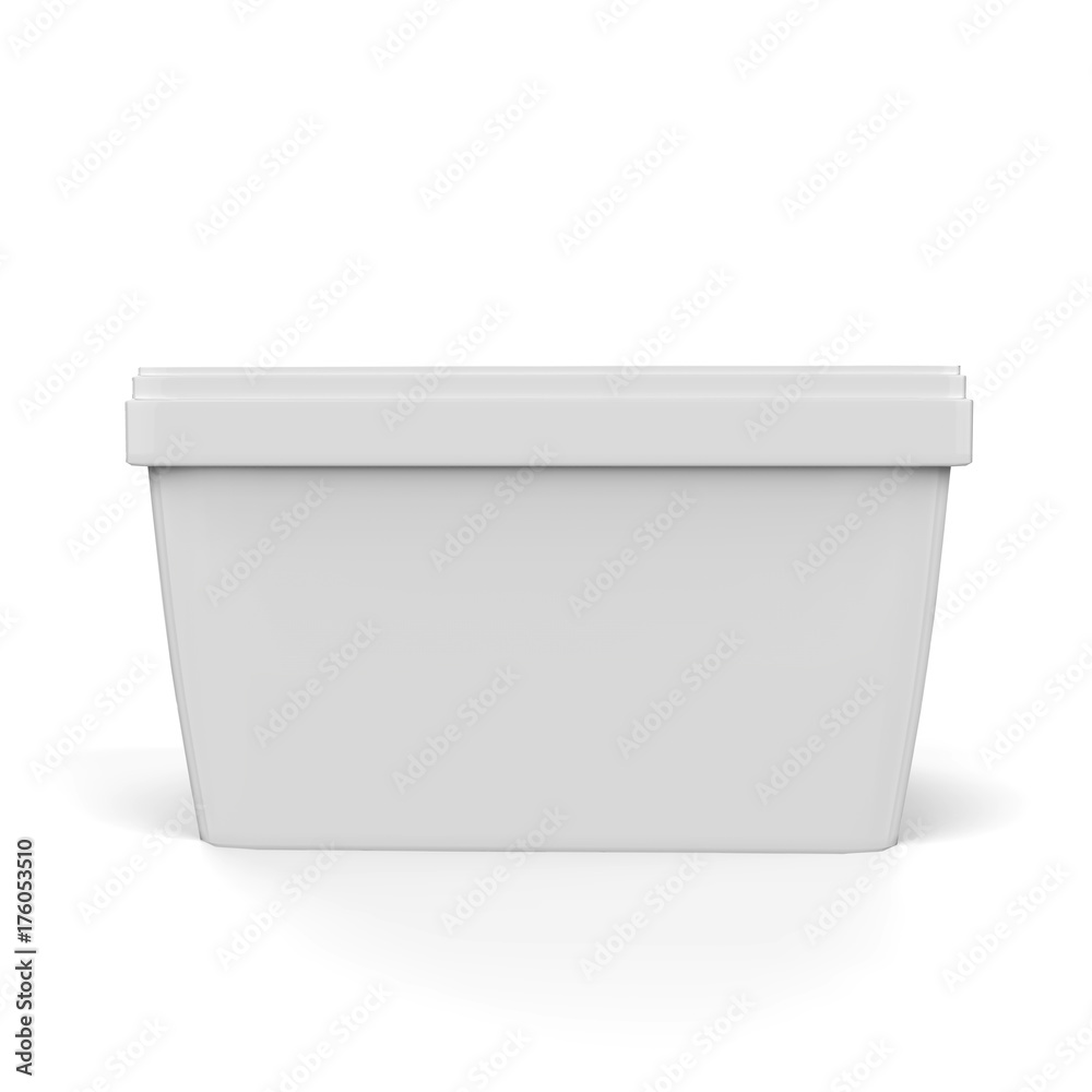 Ice Cream Container Mock-Up Template On Isolated White Background, Ready For Your Design, 3D Illustration Ice Cream Container Mock-Up Template On Isolated White Background, Ready For Your Design, 3D Illustration