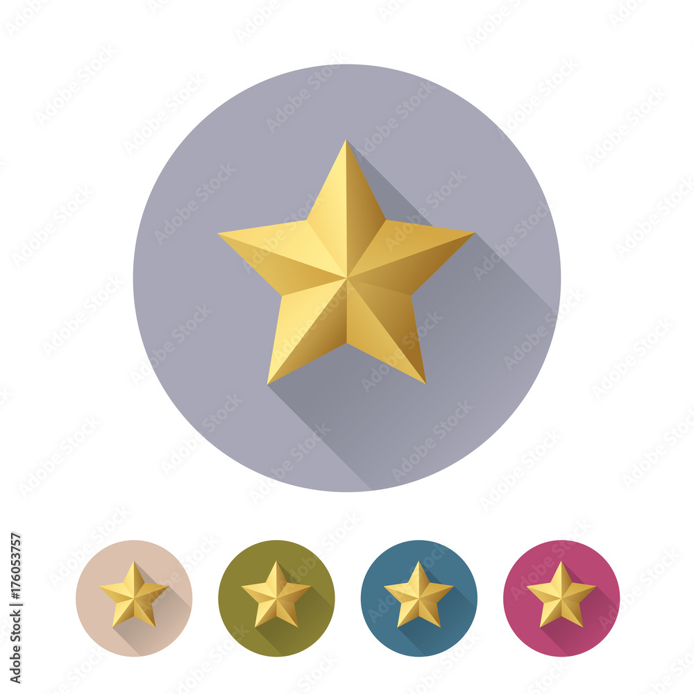 Star icon in flat style. Vector star flat sign set. Star icon in flat style. Vector star flat sign set.
