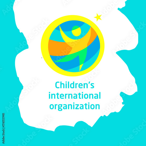 Sketch vector illustration. Template logo for children internati