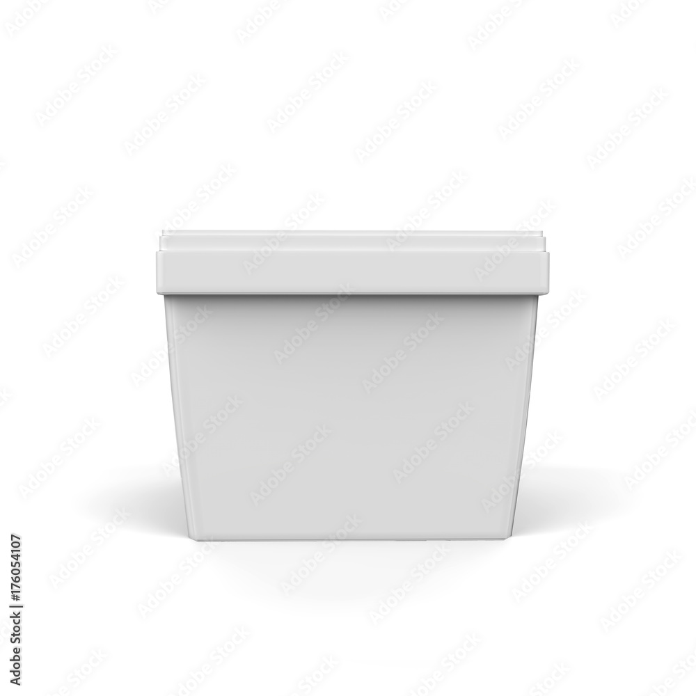 Ice Cream Container Mock-Up Template On Isolated White Background, Ready For Your Design, 3D Illustration