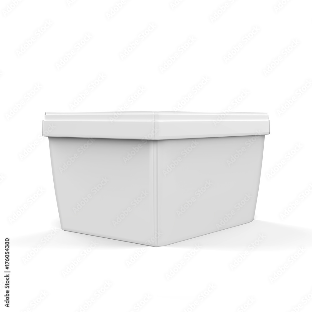 Ice Cream Container Mock-Up Template On Isolated White Background, Ready For Your Design, 3D Illustration Ice Cream Container Mock-Up Template On Isolated White Background, Ready For Your Design, 3D Illustration