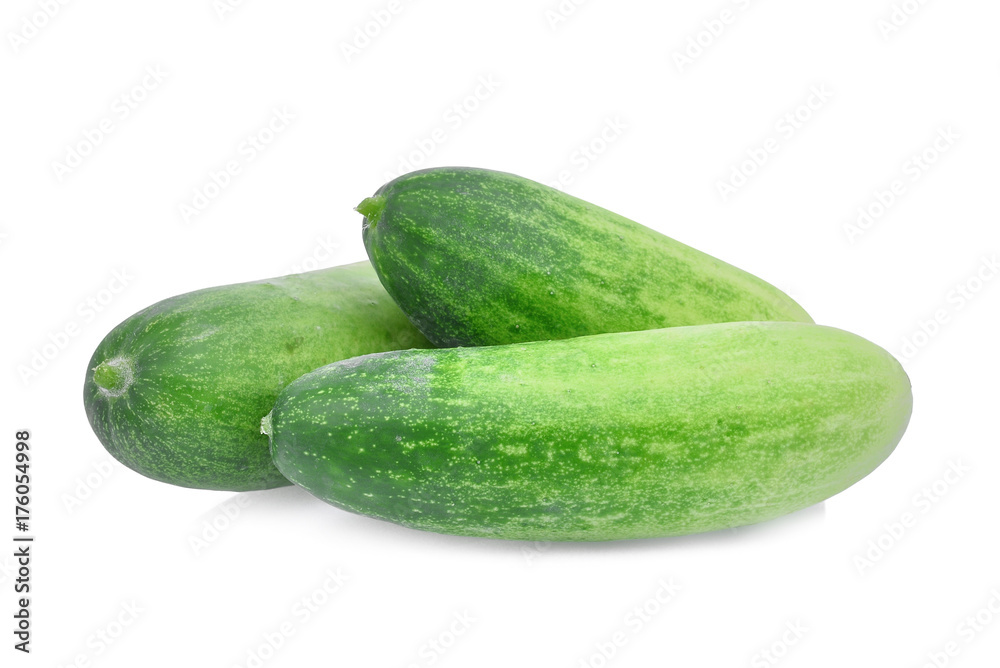 three whole fresh cucumber isolated on white background three whole fresh cucumber isolated on white background