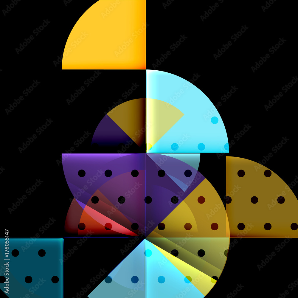 Circle elements on black background Circle elements on black background