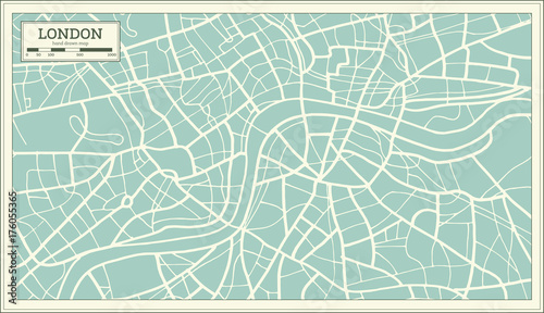 London Map in Retro Style.