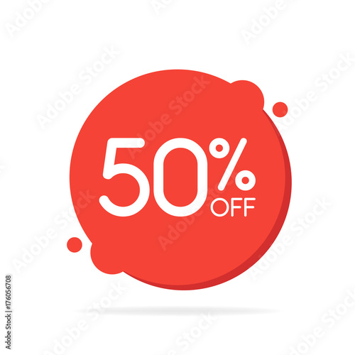 Special offer sale red round circle tag. Discount offer price label, symbol for advertising campaign in retail, sale promo marketing, Isolated vector illustration
