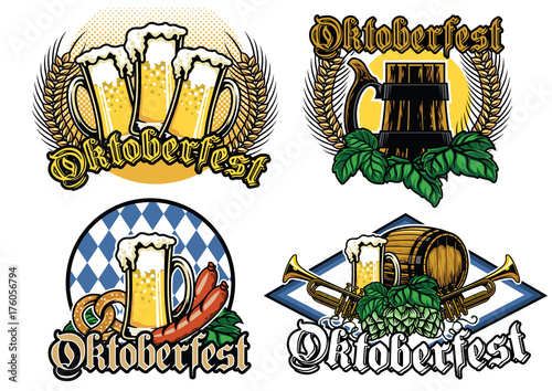 oktoberfest badge design set