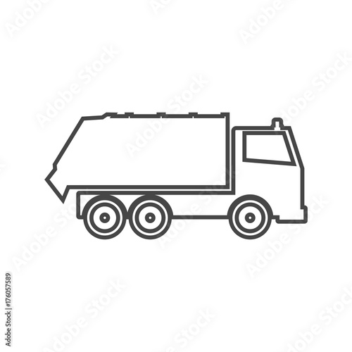 Line Recycle truck icon 