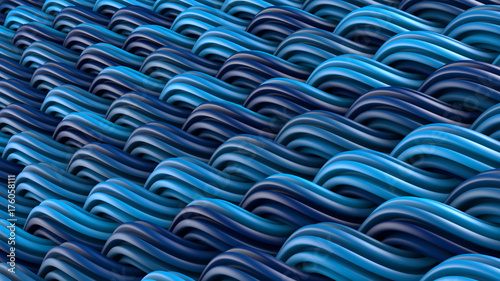 Blue wavy doodles ornament ...