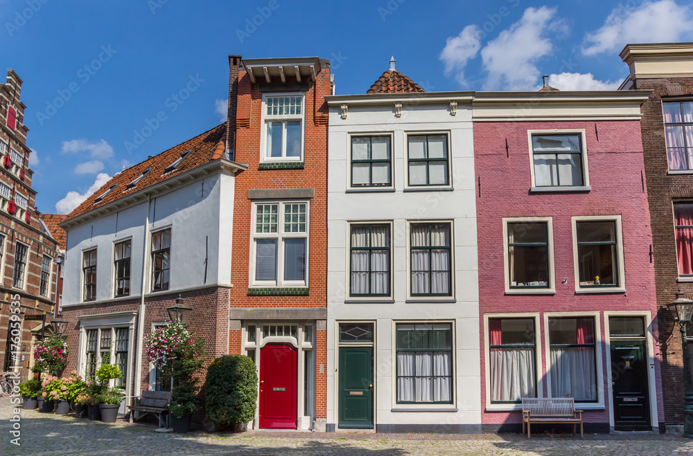 Colorful houses in the historic center of Leiden
