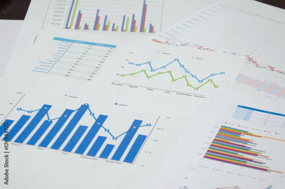 Business data line graphs analytics accounting and sales with growth and financial statements Business data line graphs analytics accounting and sales with growth and financial statements