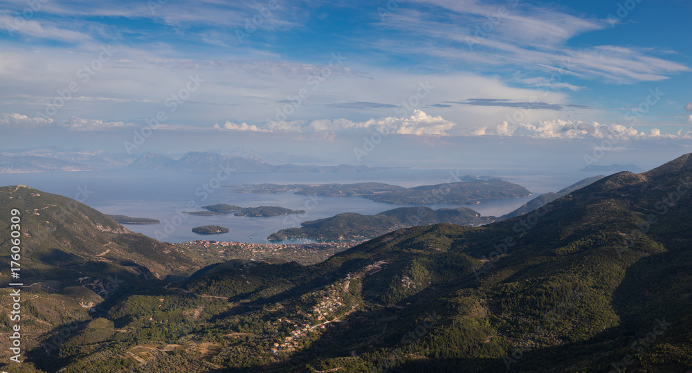 Classic Greek sea view from the mountain