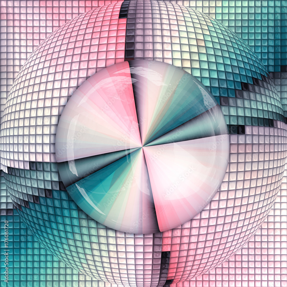 Fototapeta premium 3D rendering puff pixels combo artwork