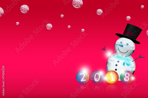 Christmas Holiday and Happy New Year 2018 Greeting Card Background. 
