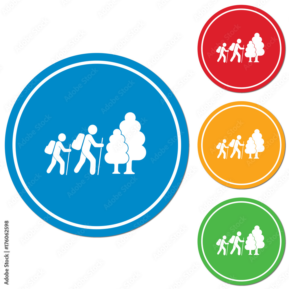 Hiking icon illustration Hiking icon illustration