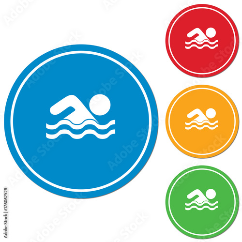 Swimming water sport icon