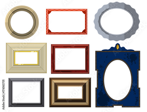 Picture frame museum interior exhibition decorative vector photo art gallery on vintage antique decoration wall.