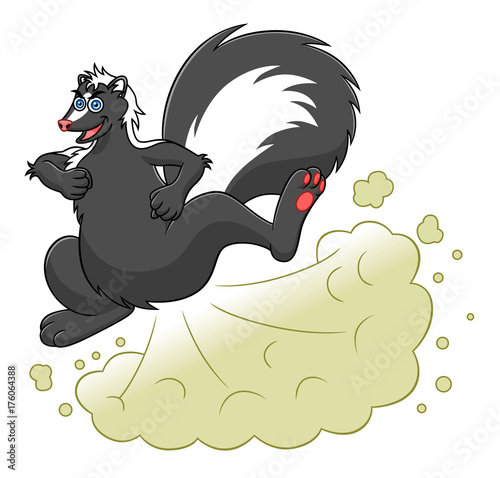 Cartoon farting skunk