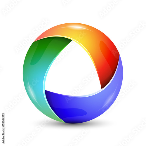 Abstract infinite loop circle sign colorful logotype