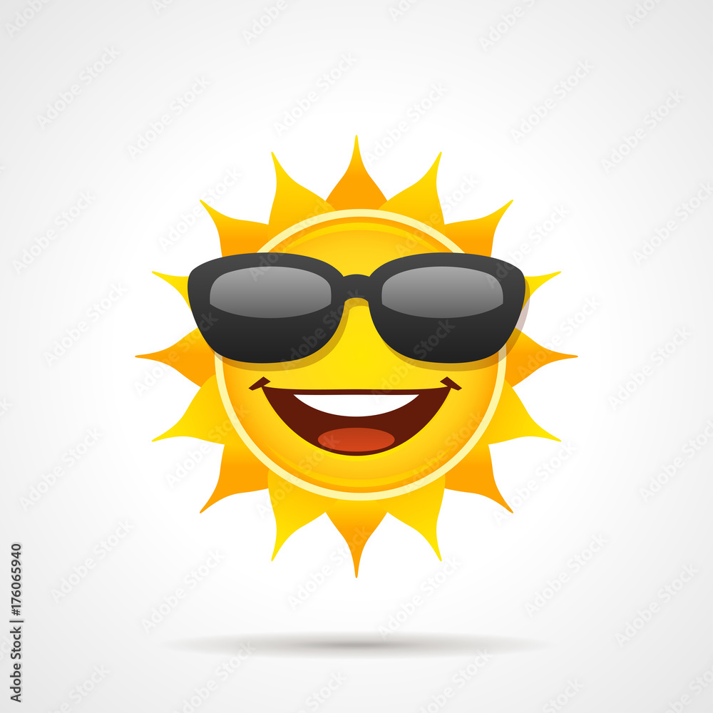 Naklejka premium Słońce z okularami przeciwsłonecznymi