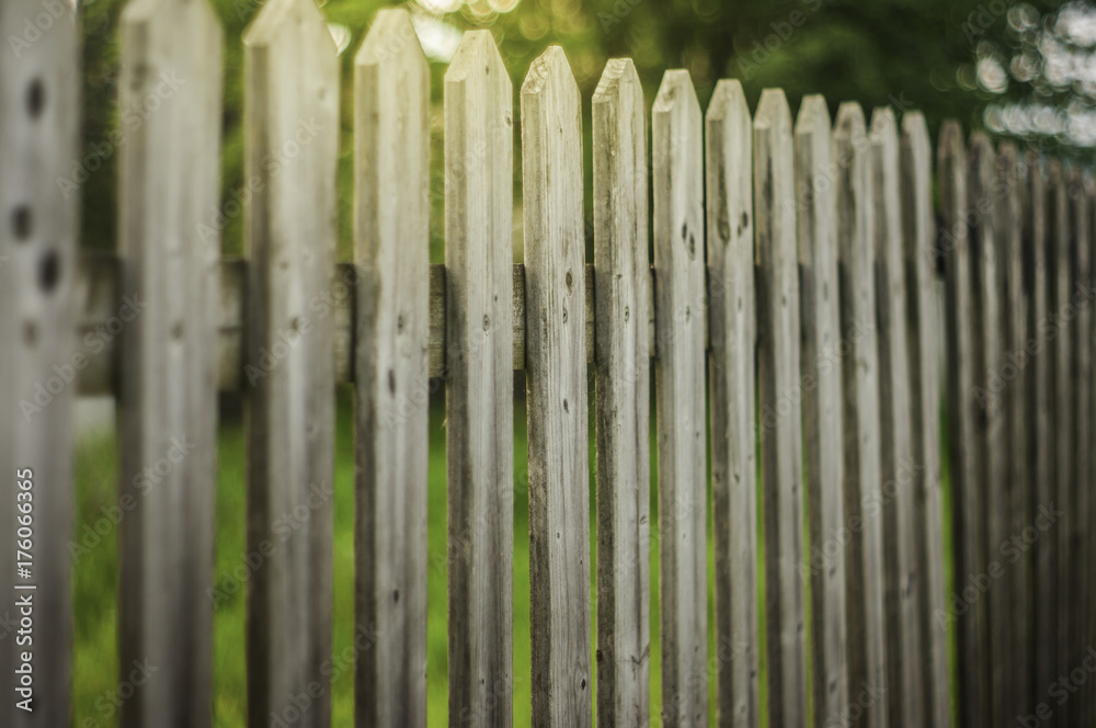 wood fence on green background. wood fence on green background.