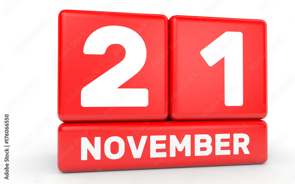 November 21. Calendar on white background. November 21. Calendar on white background.