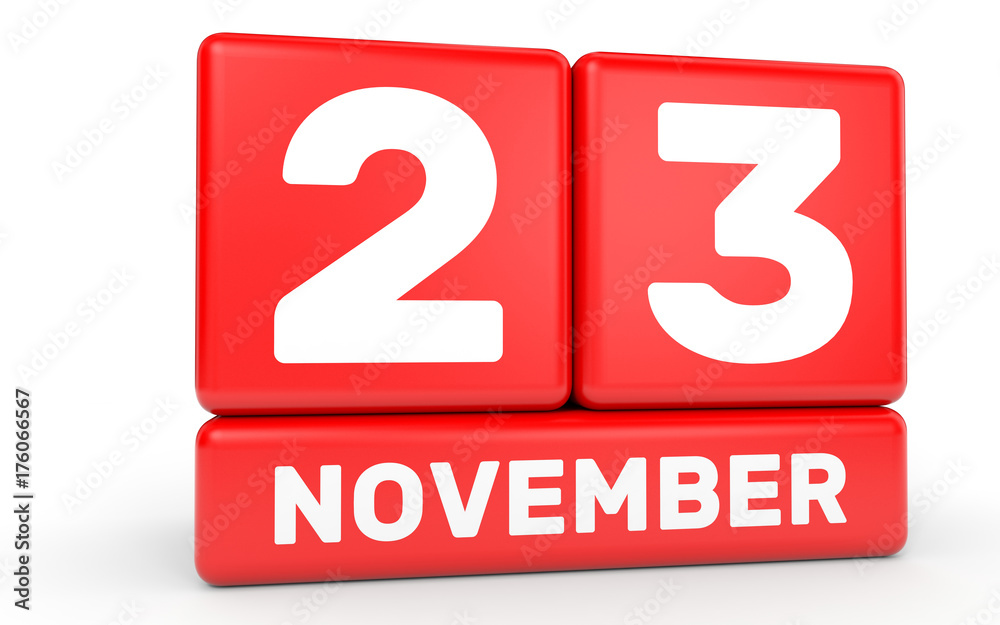November 23. Calendar on white background. November 23. Calendar on white background.