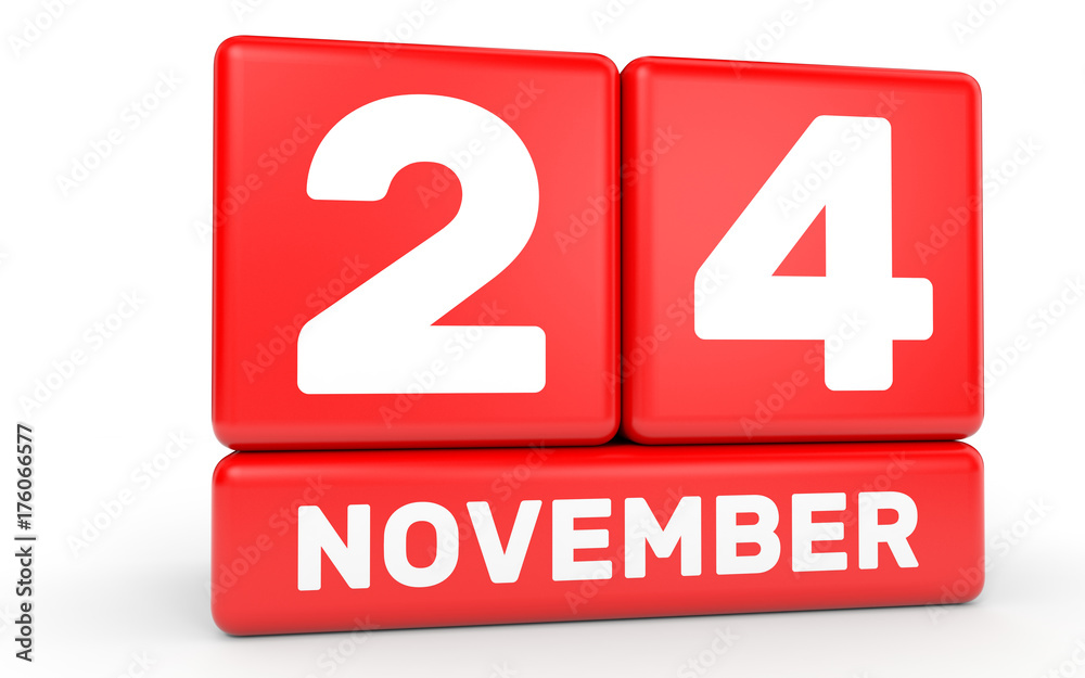 November 24. Calendar on white background. November 24. Calendar on white background.
