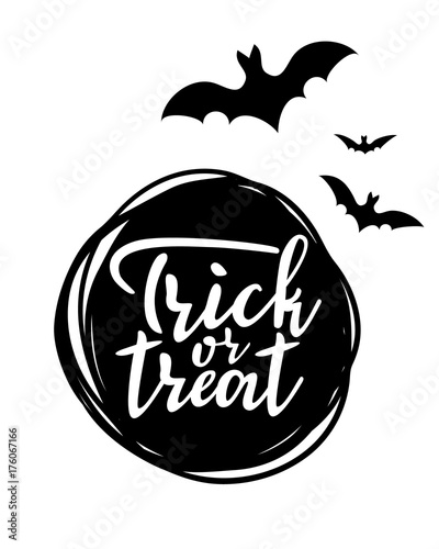 Trick or treat lettering for halloween party 