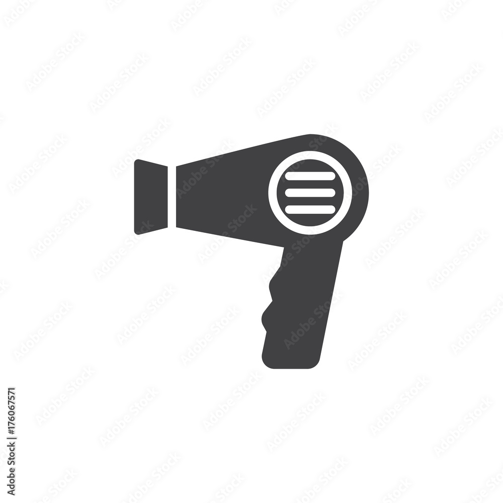 Hair dryer icon vector, filled flat sign, solid pictogram isolated on  white. Symbol, logo illustration. Stock Vector | Adobe Stock