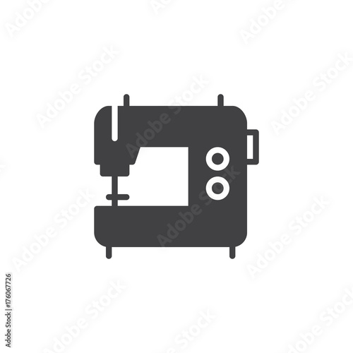 Sewing machine icon vector, filled flat sign, solid pictogram isolated on white. Symbol, logo illustration. © alekseyvanin