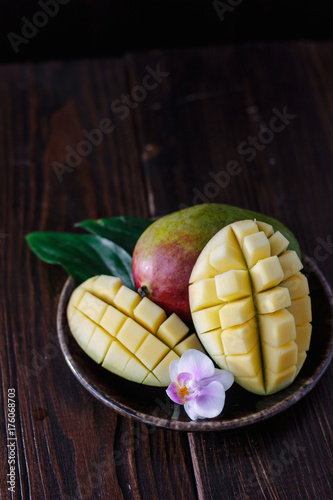 Mango on table