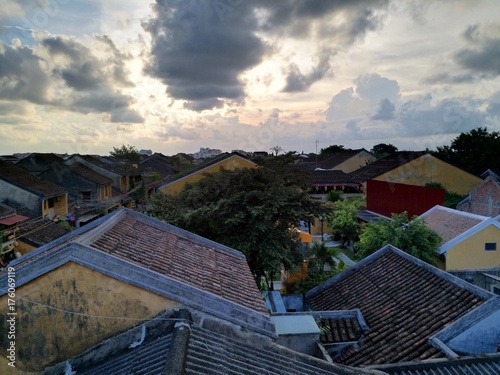 View from the top of Vietnamese house style