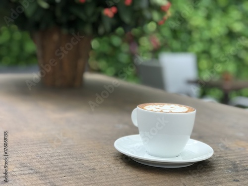 Cup of cappuccino in relax time