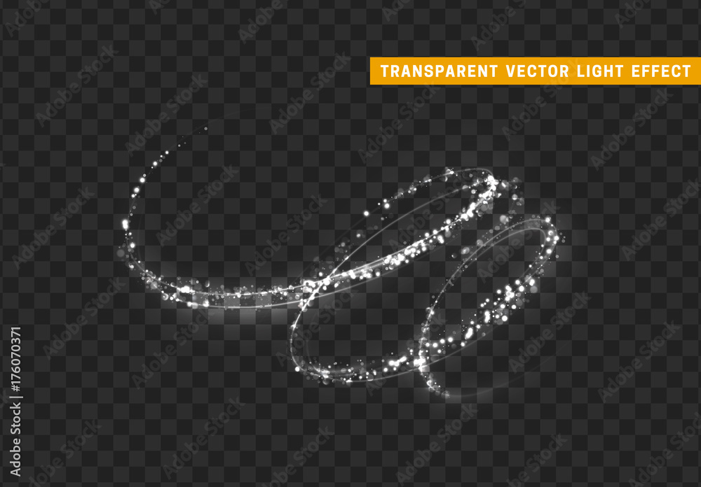 Magic light effect. Stardust white glitter. Sparkle star dust vector ...
