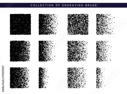Set Brush stipple pattern for design. Dots black texture