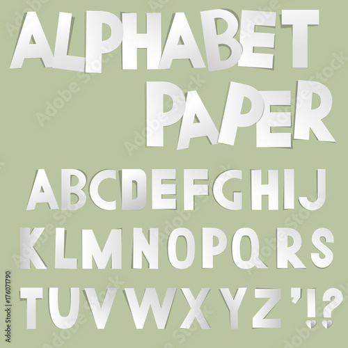 Paper cut alphabet vector