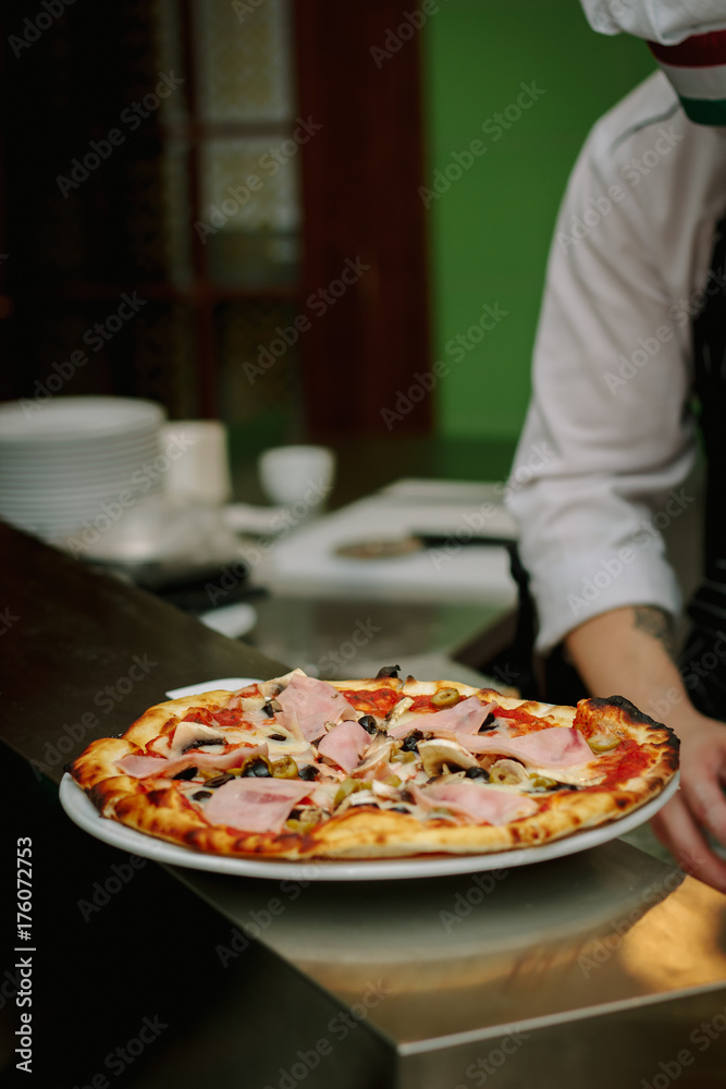 Pizza at pizzeria
